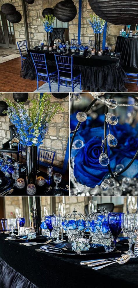 blue and black wedding.